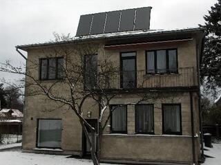 Water heating with solar collectors in a private house in Marupe