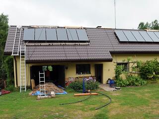 Solar heat pump system in the guest house "Berzini" in Vitrupe