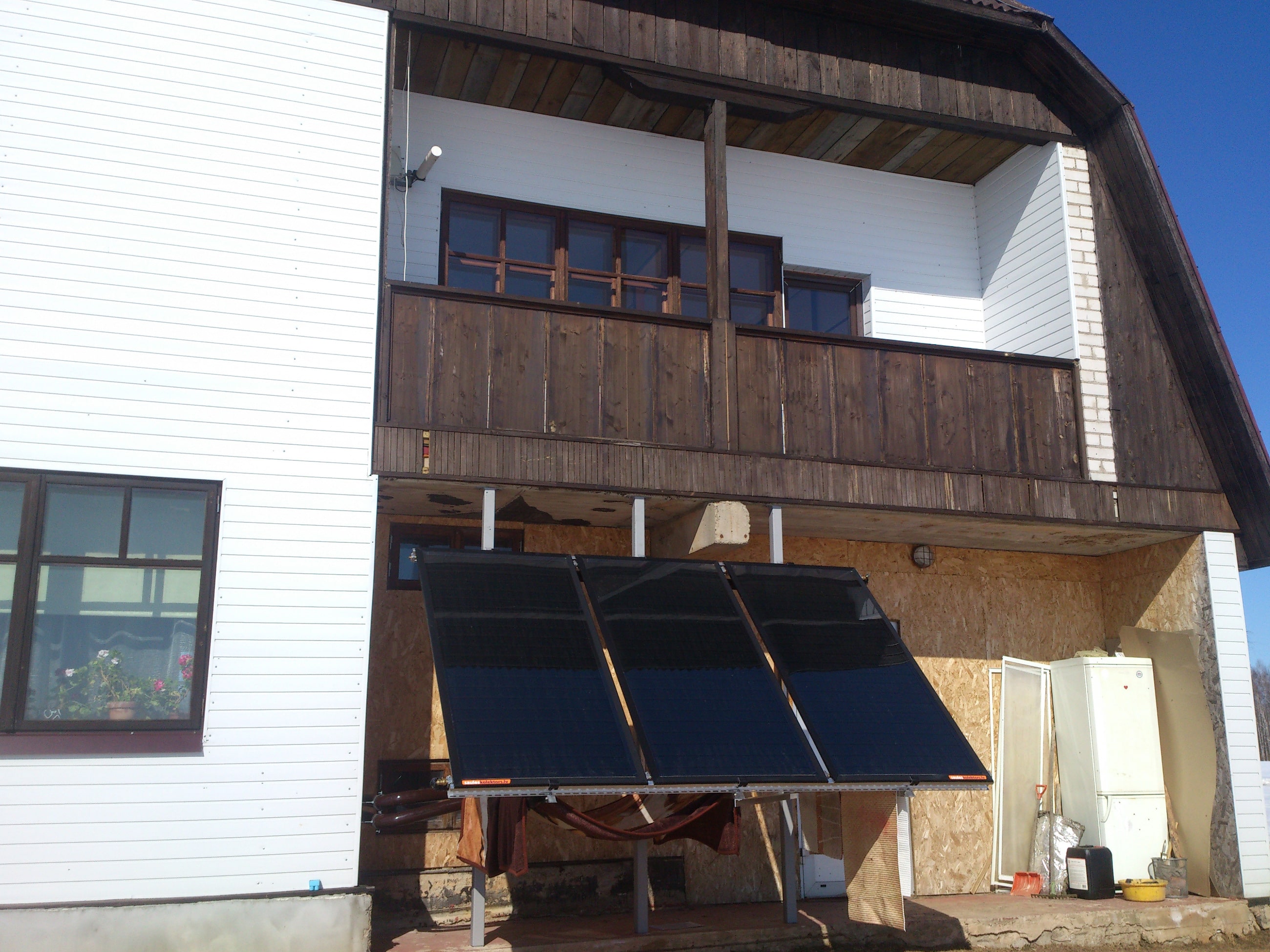 Solar collector system for hot water supply in Barbele