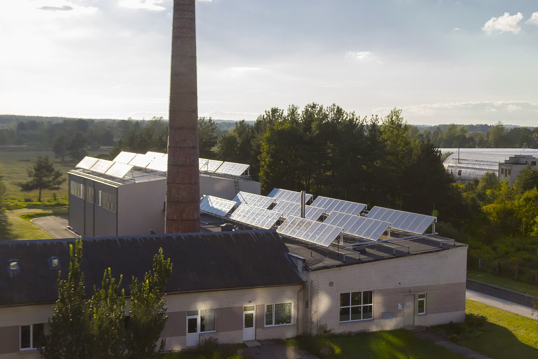 Solar collectors in the boiler house of Jekabpils regional hospital