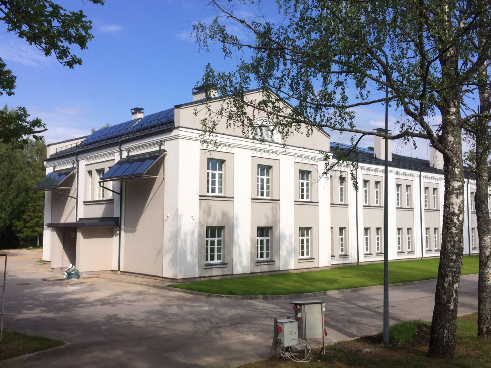 Solar collectors for the NAF Infantry School Barracks building in Aluksne