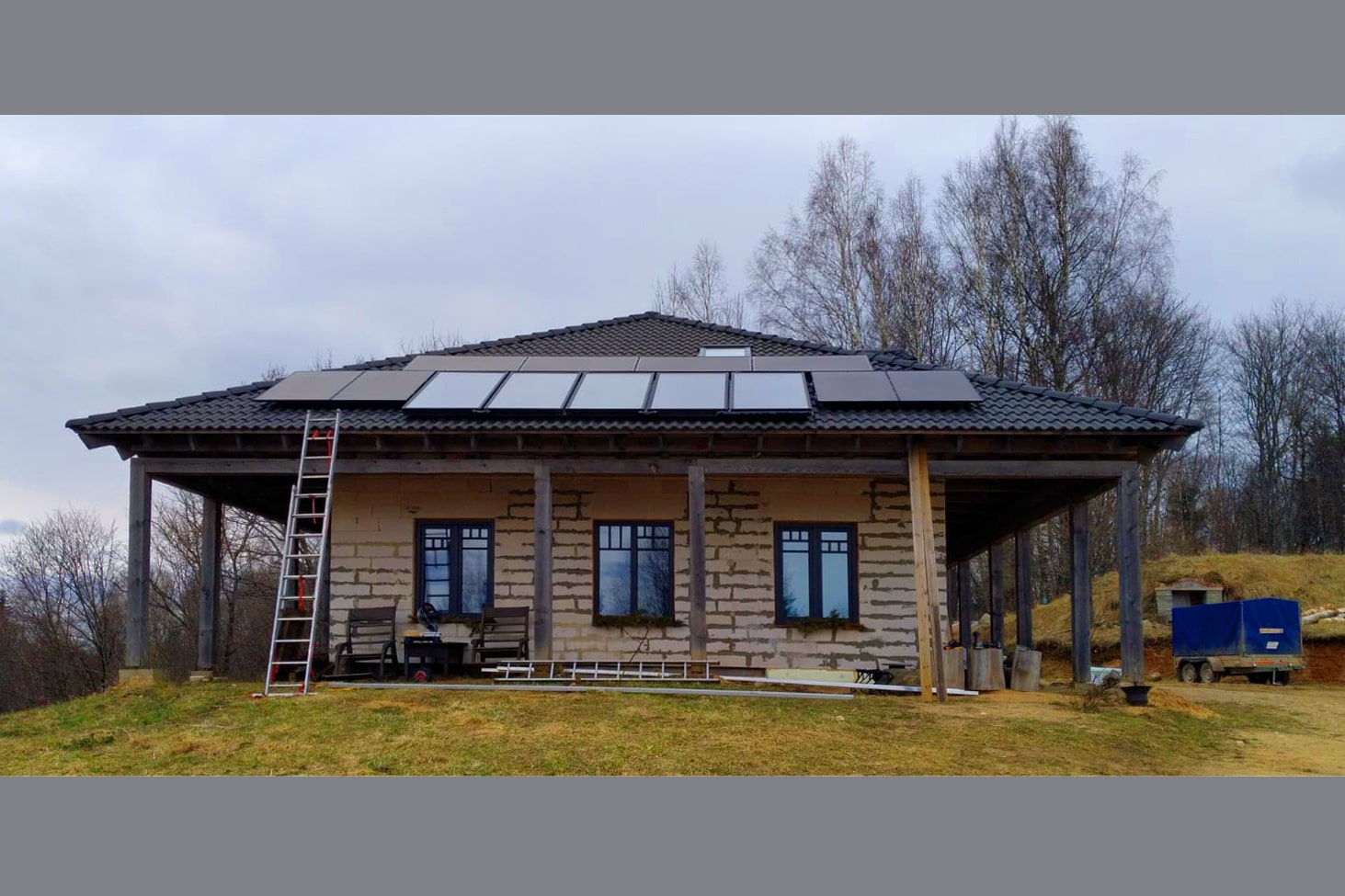 Solar panel system for a country house in Ērgļi
