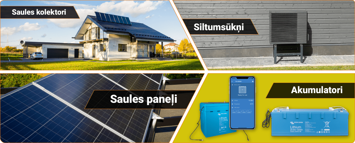 saules kolektori un saules paneļi